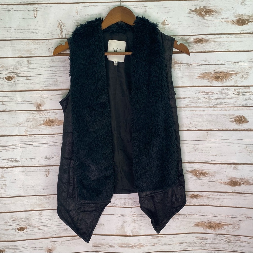 Jack by BB Dakota faux leather and fur vest.  Size Small.